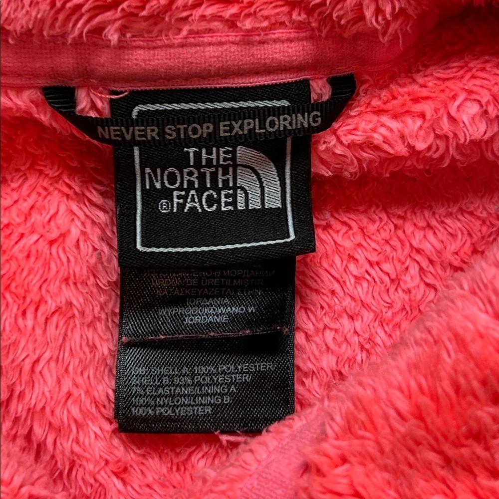 The North Face neon pink fuzzy zip up jacket size small - Picture 5 of 9